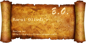 Barsi Olivér névjegykártya